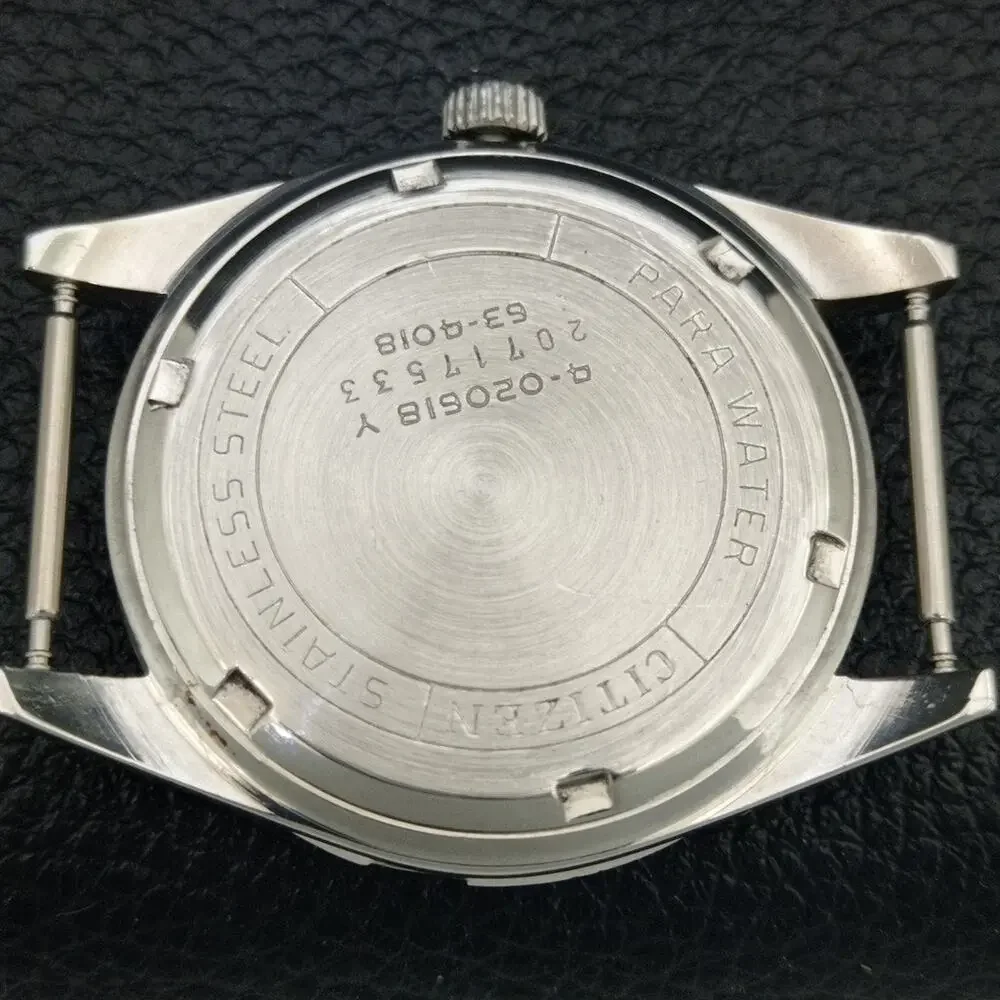 Vintage 1981 Citizen Manual Wound Mens Silver Watch & Silver accents